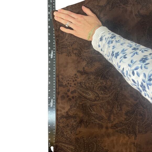 Vintage Giorgio Fiorlini Plus Size Mini Skirt Size 18 Whimsigoth Paisley Brown - Picture 5 of 9